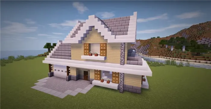 Строим двухэтажный дом в Minecraft
