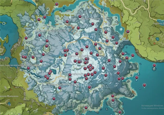 Карта Баговые агаты где найти в Genshin Impact