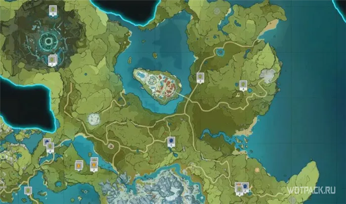 лягушки на карте Мондштадта