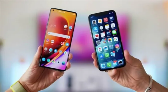 Сравнение экранов разных смартфонов 