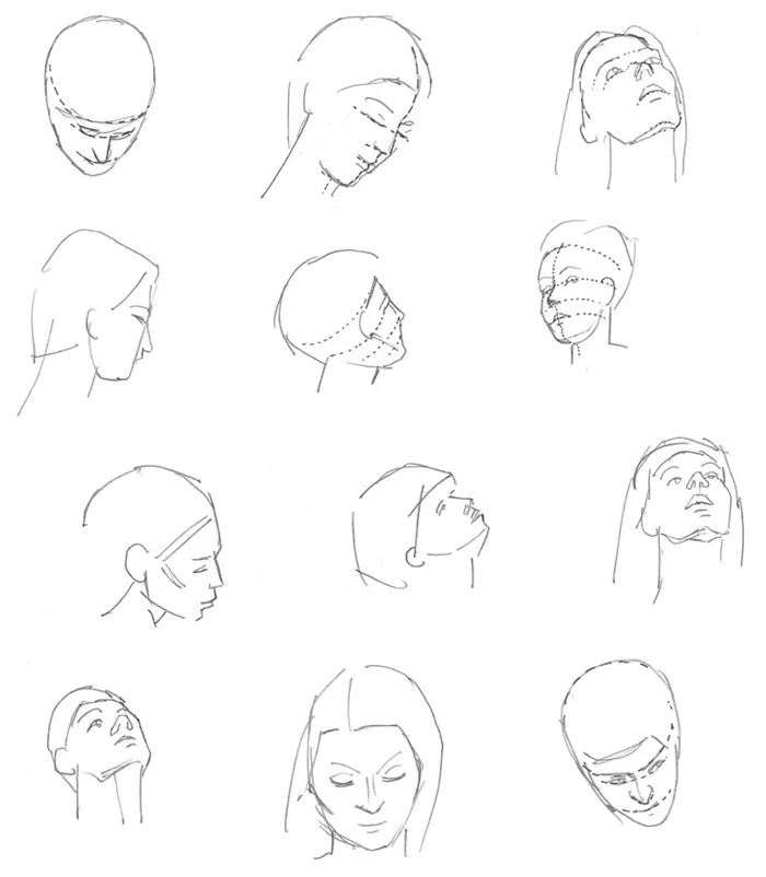 Рисование головы и лица карандашом