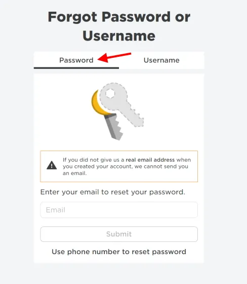 roblox забыл пароль или имя пользователя на странице