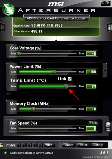 параметр с названием Temp Limit