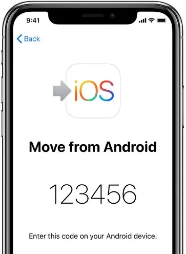 Enter the code on iPhone when using Move to iOS 