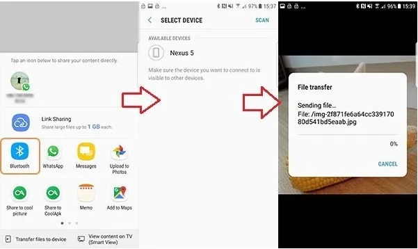 transfer photos from android to iphone by bluetooth