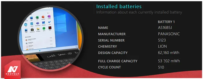 Как проверить состояние аккумулятора ноутбука в Windows 11?