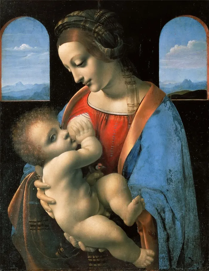 Леонардо да Винчи «Мадонна Литта», ок.1490-1491 года, Местонахождение: Эрмитаж, Санкт-Петербург, Россия