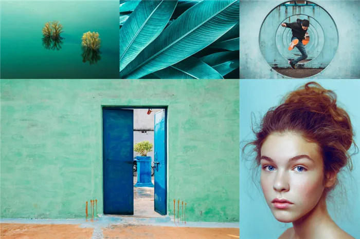 Примеры изображений Шаттерсток с Aqua Menthe (аква мятой) — цветом 2020 года