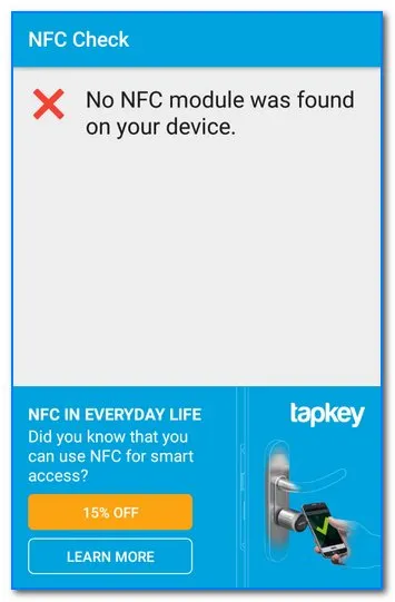 для бесконтактной оплаты через смартфон необходим модуль NFC