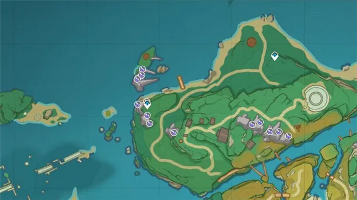 Расположение Crystal Marrow в форте Fujitou (изображение с интерактивной карты мира)