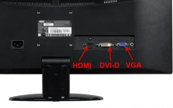 Схема расположения разъемов HDMI, DVI-D, VGA