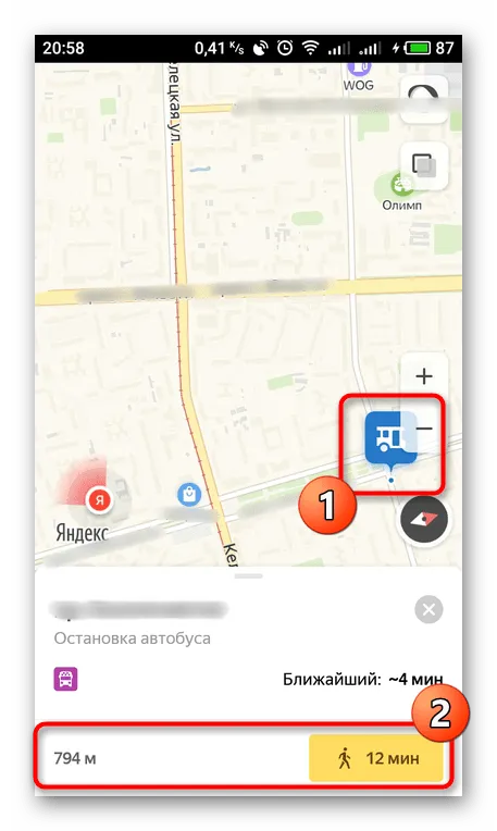 Расстояние до объекта в мобильном приложении Яндекс.Карты