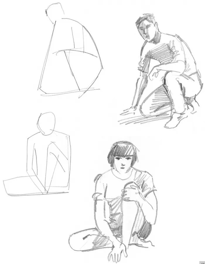 Рисование фигуры человека в разных положениях тела