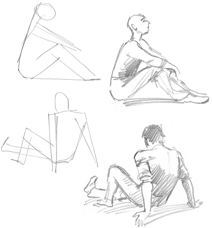 Рисование фигуры человека в разных положениях тела