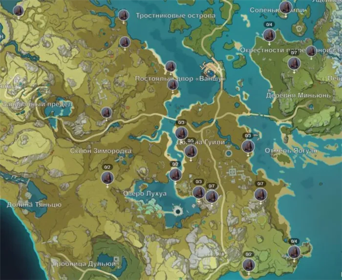 Список дополнительных мест, где на карте можно найти Железо в Genshin Impact (Геншин Импакт)