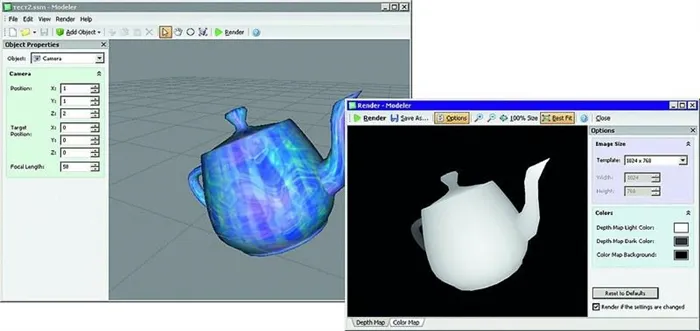 Основной 3D-объект в стереограмме создается инструментом Modeler. Более сложные фигуры можно экспортировать, например, из 3ds Max