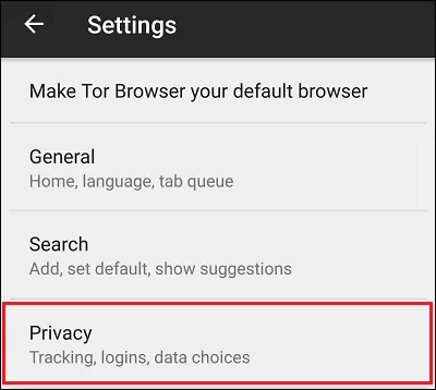 settings privacy