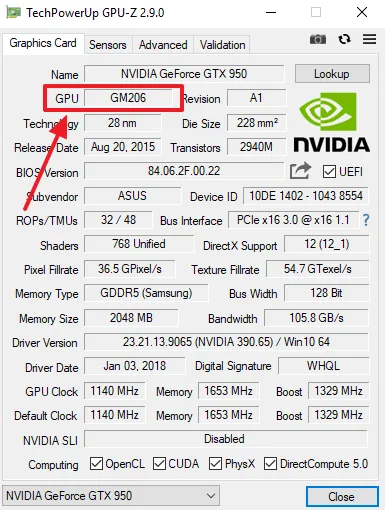 название GPU в GPU-Z